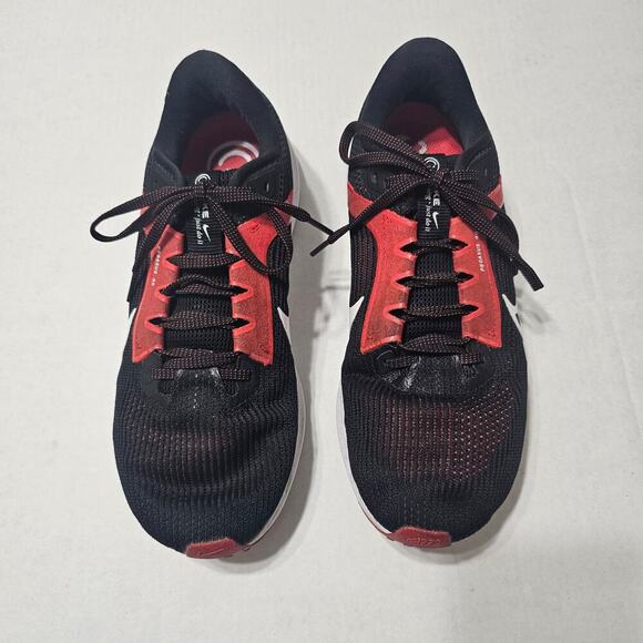 NIKE Air Zoom Pegasus 40 in Black and Crimson Red Men's Size 9 - Picture 3 of 10
